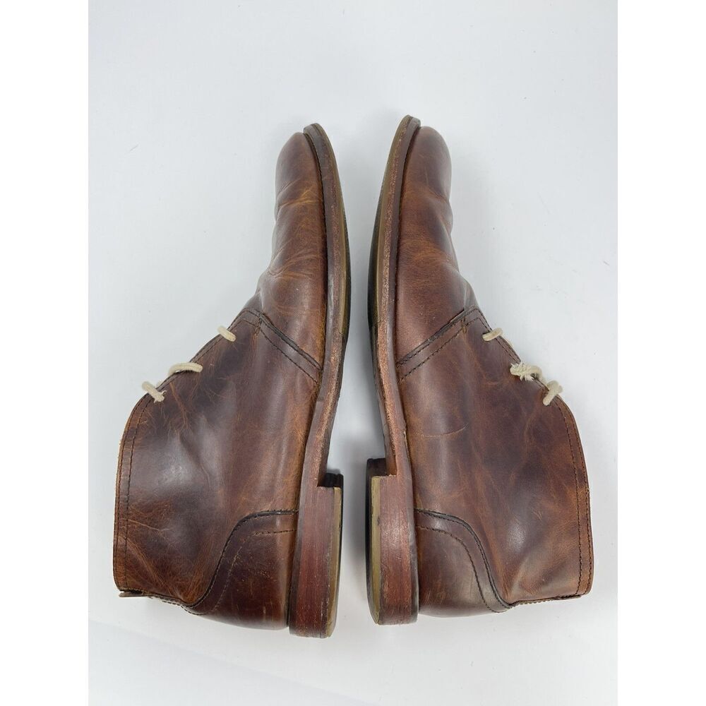 J. Shoes Monarch Brown Leather Lace-Up Plain Toe Shoes Chukka Boots Men's US 9.5 - Picture 11 of 16